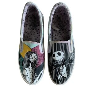 Nightmare Before Christmas Slip On Shoes Womens 9 Jack Sally Goth Emo Whimsigoth